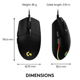 Logitech G102 Lightsync Wired Gaming Mouse with Customizable RGB