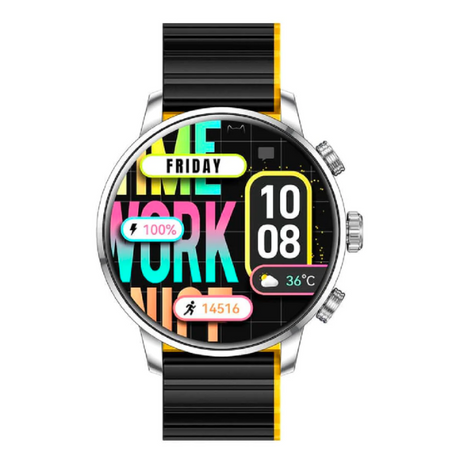 Kieslect Kr2 calling smartwatch dual straps – stainless steel – front view