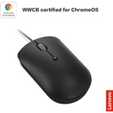 Lenovo 400 USB-C Wired Compact Mouse - Black