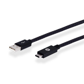HP Pro USB-C braided charging cable 100cm – front view black