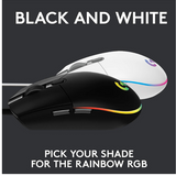 Logitech G102 Lightsync Wired Gaming Mouse with Customizable RGB