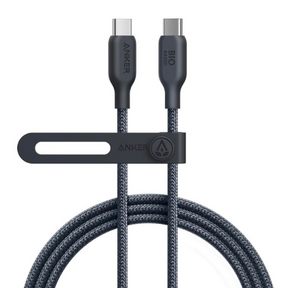 Anker 544 USB-C to USB-C 240W braided cable – front view black