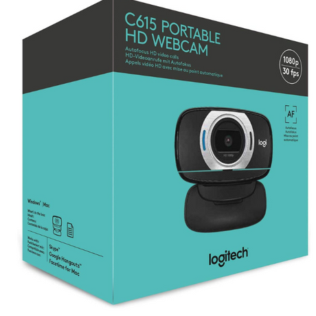 Logitech C615 portable webcam – clip on laptop