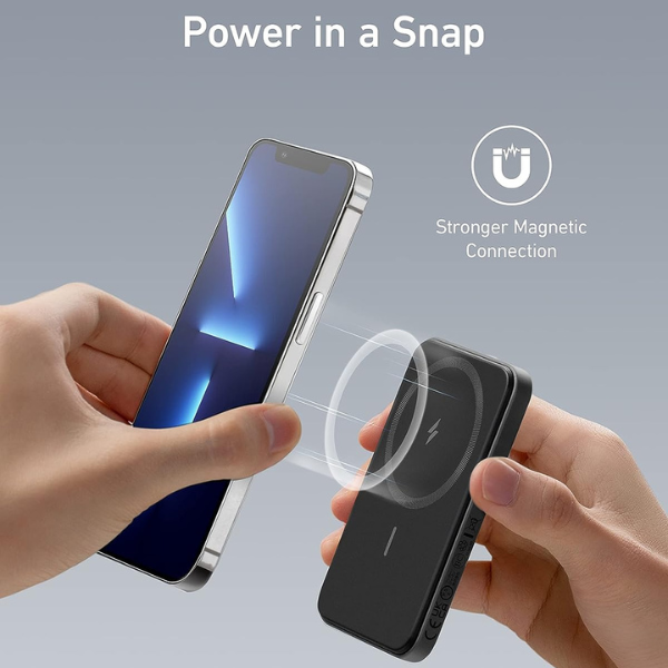 Anker 621 magnetic battery MagGo, 5000mah magnetic wireless portable charger with usb-c cable