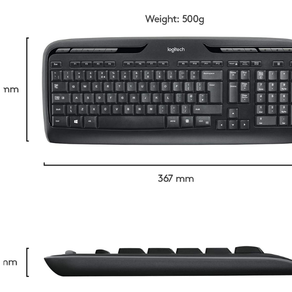 مجموعة لوحة المفاتيح والماوس اللاسلكية من لوجيتك MK330 سهلة الاستخدام