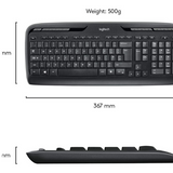 مجموعة لوحة المفاتيح والماوس اللاسلكية من لوجيتك MK330 سهلة الاستخدام