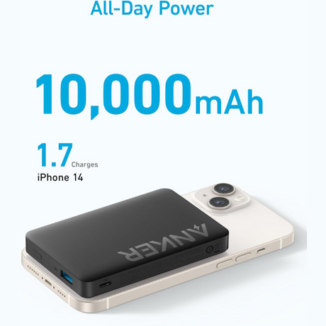 Anker 334 MagGo – attached to iPhone lifestyle