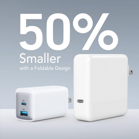 Anker 725 GaN 65W Dual Port Charger – White – side view