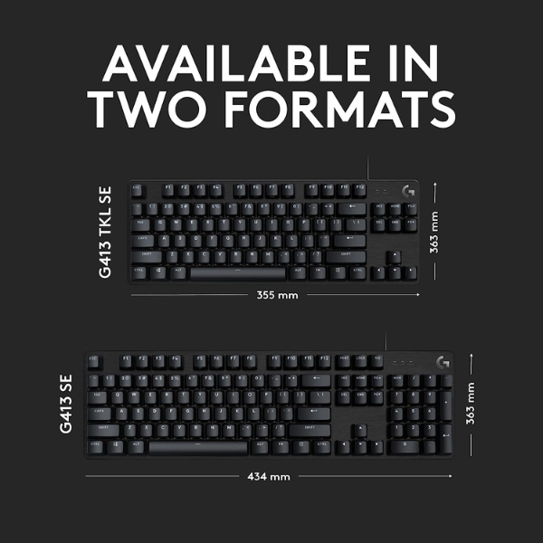 Logitech G413 TKL SE keyboard – tenkeyless compact layout