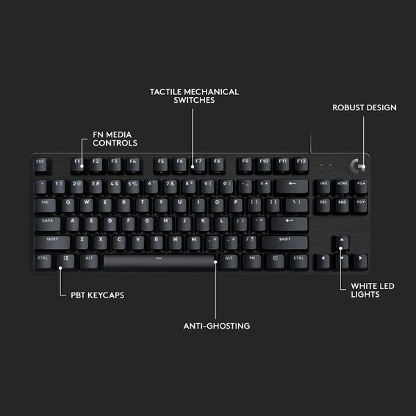 Logitech G413 TKL SE Mechanical Tactile Gaming Keyboard Compact Backlit