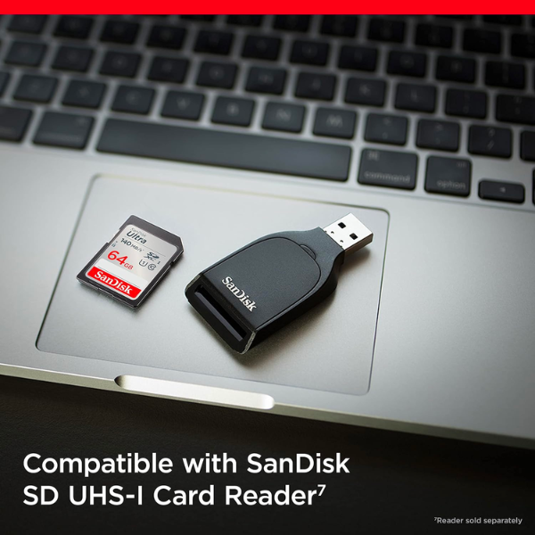 Sandisk Ultra SDXC 64GB Memory Card 140MB/s, C10, U1, Full HD
