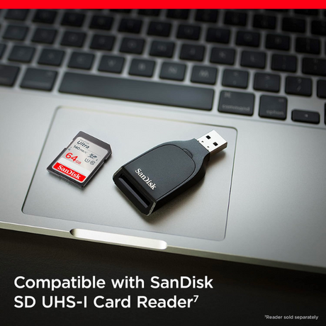 بطاقة ذاكرة سانديسك الترا SDXC سعة 64 جيجابايت بسرعة 140 ميجابايت/ثانية، C10، U1، فل اتش دي
