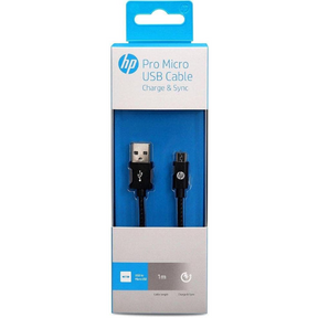 HP Pro Micro-USB braided charge and sync cable 1M – front view