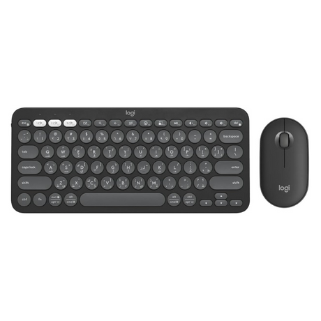 Logitech Pebble 2 Combo wireless keyboard and mouse – front view black