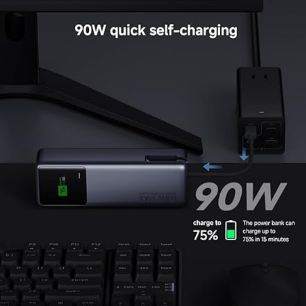 Xiaomi 165W Power Bank 10000mAh (Integrated Cable) - Gray – Ultra-Fast Charging, Compact-dokantech