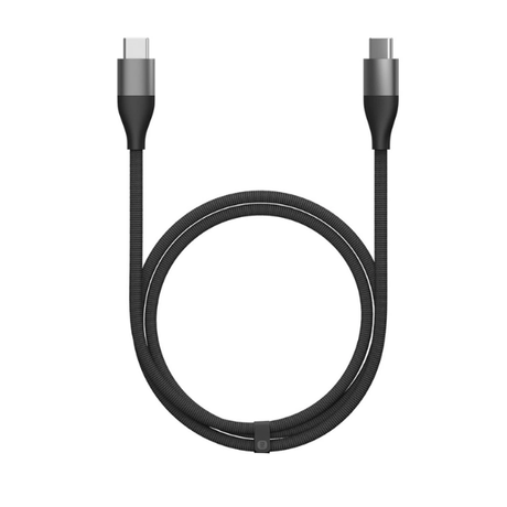 Xiaomi 6A braided USB-C to USB-C cable 1 m in black, coiled