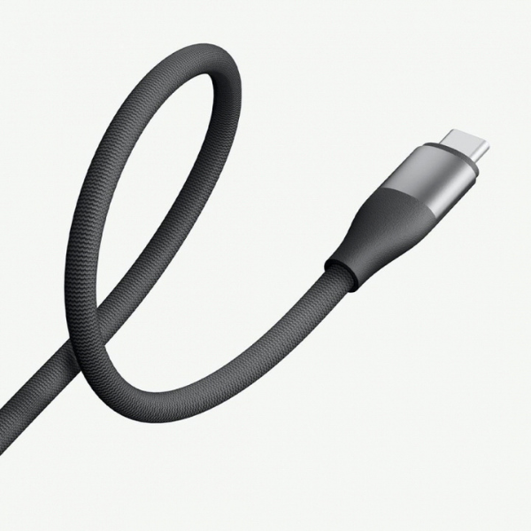 Close-up of Xiaomi 6A braided cable and USB-C connector
