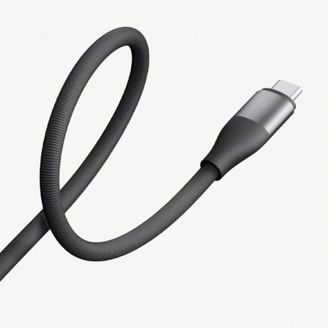 Close-up of Xiaomi 6A braided cable and USB-C connector