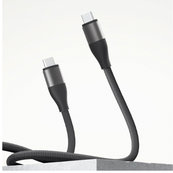 Close-up of Xiaomi braided cable and USB-C connectors