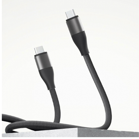 Close-up of Xiaomi braided cable and USB-C connectors