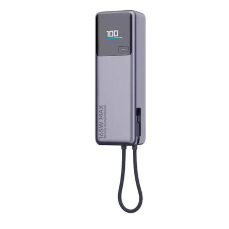 Xiaomi 165W Power Bank 10000mAh (Integrated Cable) - Gray – Ultra-Fast Charging, Compact-dokantech