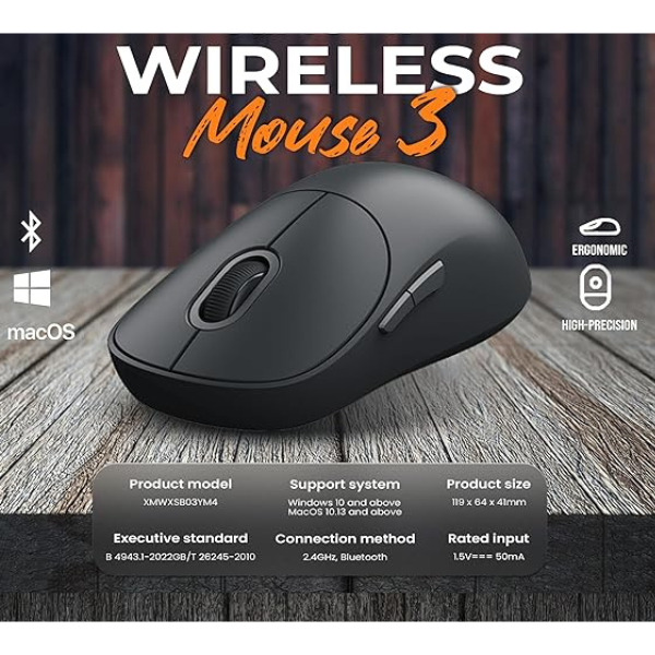 Xiaomi Wireless Mouse 3 – Silent, Ergonomic, and Multi-Device Connectivity#Dokkan tech
