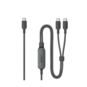 Anker 140W 2-in-1 USB-C to USB-C dual fast charging cable 1.2m and 1.8m braided – front view