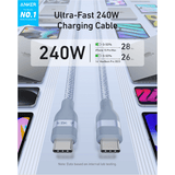Anker 240W USB - C Braided Cable for MacBook Pro M4 (4 Colors, 3ft & 6ft) Anker Egypt