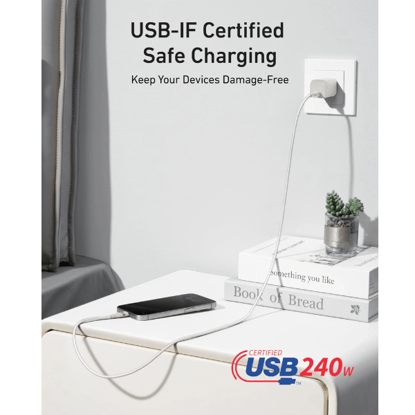 Anker 240W USB - C Braided Cable for MacBook Pro M4 (4 Colors, 3ft & 6ft) Anker Egypt