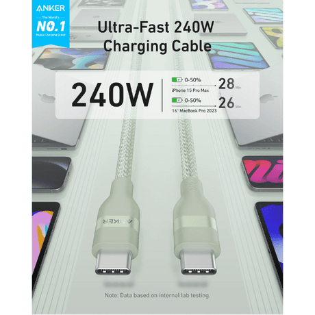 Anker 240W USB - C Braided Cable for MacBook Pro M4 (4 Colors, 3ft & 6ft) Anker Egypt