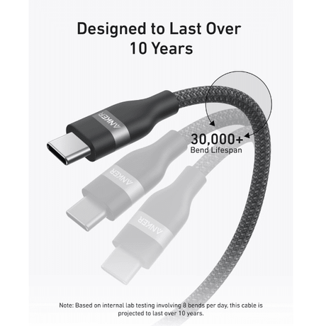 Anker 240W USB - C Braided Cable for MacBook Pro M4 (4 Colors, 3ft & 6ft) Anker Egypt