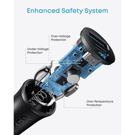 Anker 30W Dual - Port USB - C + USB - A Car Charger Fast Charging Anker Egypt