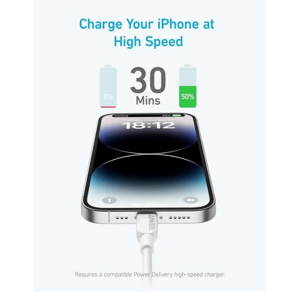 Anker 310 USB - C to Lightning Cable 6ft (A81A2) – Fast Charging MFi Cable Anker Egypt