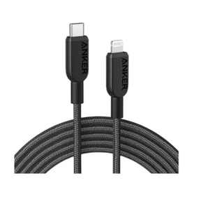 Anker 310 USB-C to Lightning nylon braided cable 6ft A81A6 fast charging – front view