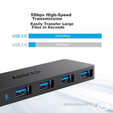Anker 4 - Port USB 3.0 Ultra Slim Data Hub A7516 5Gbps Black Anker Egypt