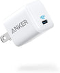 Anker 511 Nano 20W USB-C charger for iPhone – front view white