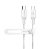 Anker 544 240W bio-nylon USB-C cable 6ft white for MacBook Pro – front view