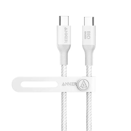 Anker 544 240W bio-nylon USB-C cable 6ft white for MacBook Pro – front view