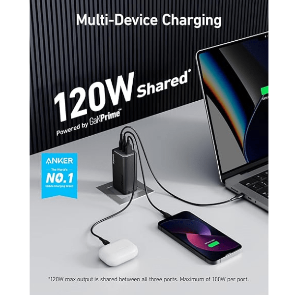 Anker 737 GaNPrime 120W 3 - Port Wall Charger for MacBook Pro Anker Egypt