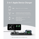 Anker MagGo 3 - in - 1 Wireless Charging Pad – 15W MagSafe Charger – A25M1 Black (for iPhone, Airpods and Apple Watch) Anker Egypt