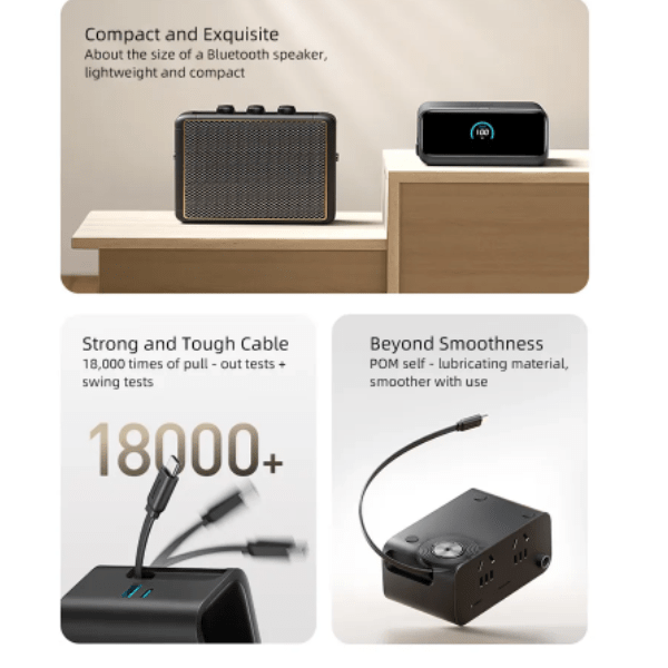Anker Nano 6-in-1 100W Charging Station with Retractable USB-C