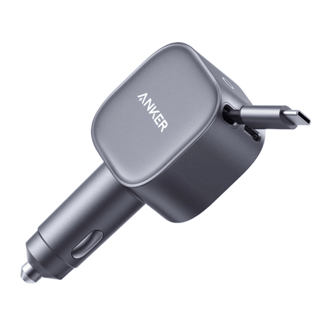 Anker Nano 75W dual USB-C fast car charger for MacBook – front view