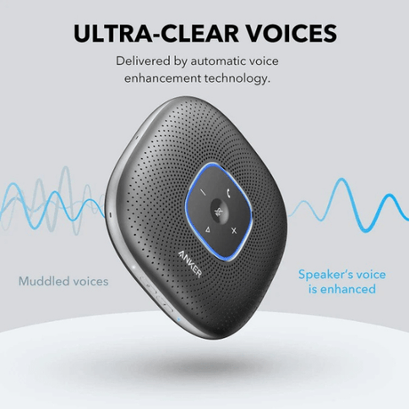 Anker PowerConf Bluetooth Speakerphone 6 Mics 24H Call – Black (A3301) Anker Egypt