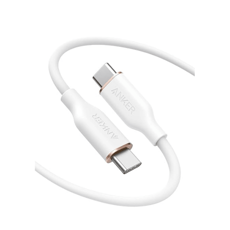 Anker PowerLine III Flow 240W silicone USB-C cable 6ft – front view white