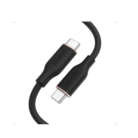 Anker PowerLine III Flow 240W USB-C silicone cable 3ft – front view multi-color