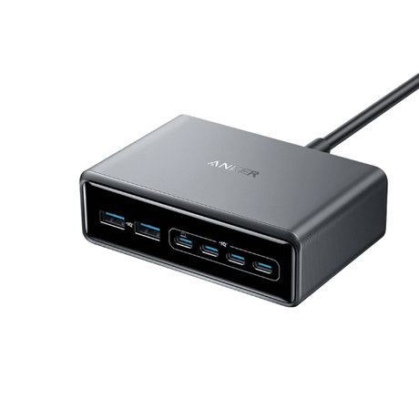 Anker Prime 200W GaN 6-port charger 4 USB-C 2 USB-A power hub – front view