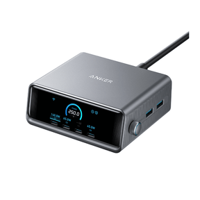 Anker Prime 250W GaN charger 6-port fast charging station 4 USB-C 2 USB-A – front view