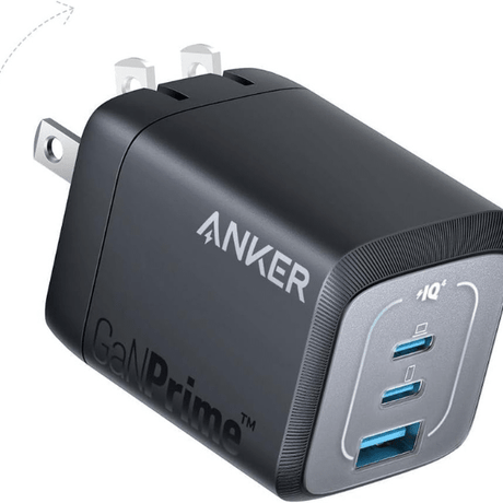 Anker Prime 67W GaN 3-port wall charger for MacBook and laptop – front view