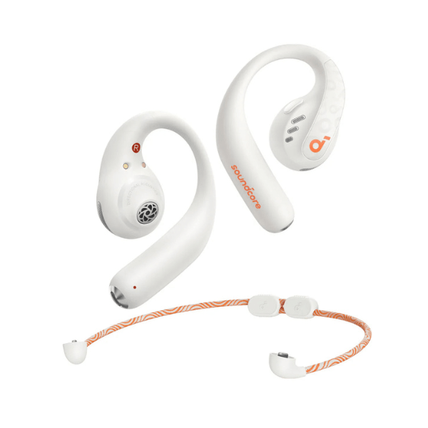Anker Soundcore AeroFit Pro open-ear sport earbuds A3871 – front view white