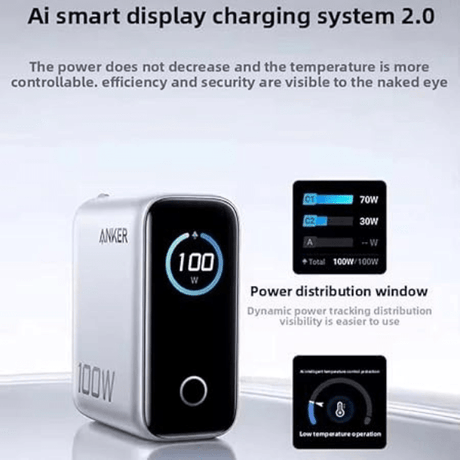 Anker Zolo 100W GaN Charger with Smart Display + USB - C Cable Anker Egypt